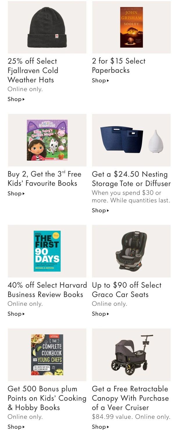 Chapters Indigo Online Deals of the Week March 7 to 13