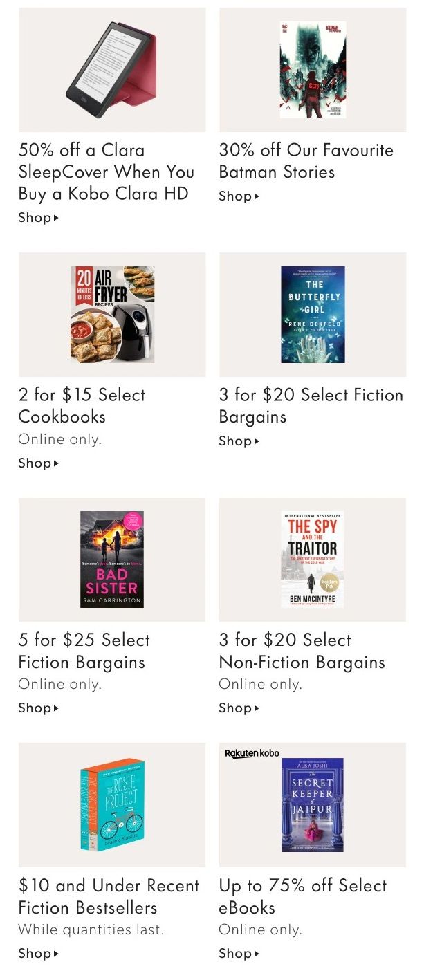 Chapters Indigo Online Deals of the Week March 7 to 13