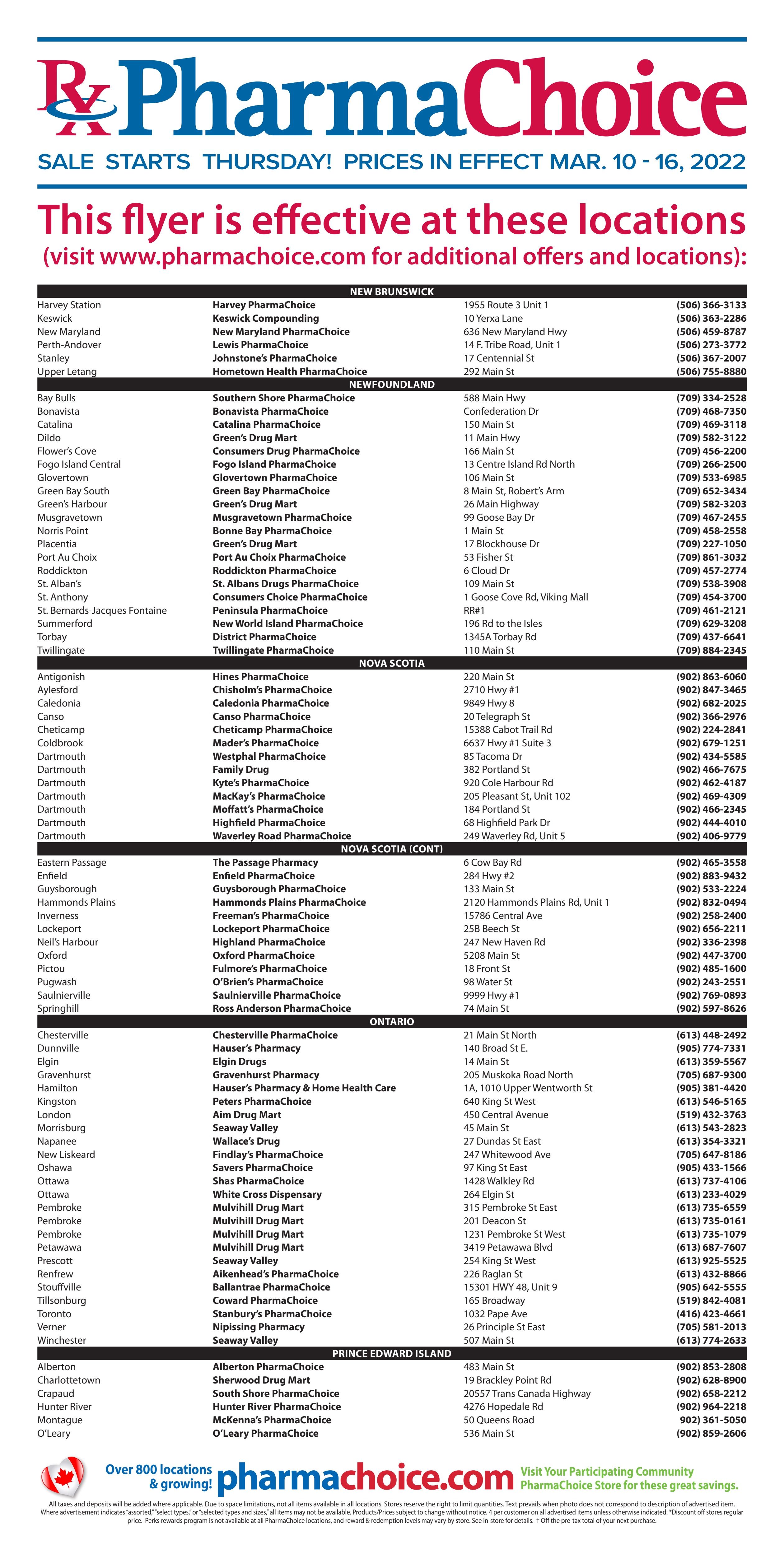 PharmaChoice (ON & Atlantic) Flyer March 10 to 16