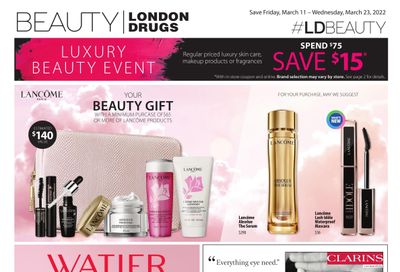 London Drugs Luxury Beauty Event Flyer March 11 to 23