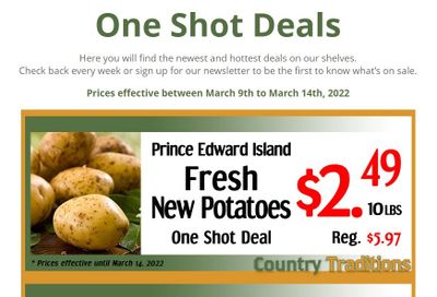 Country Traditions One-Shot Deals Flyer March 9 to 14
