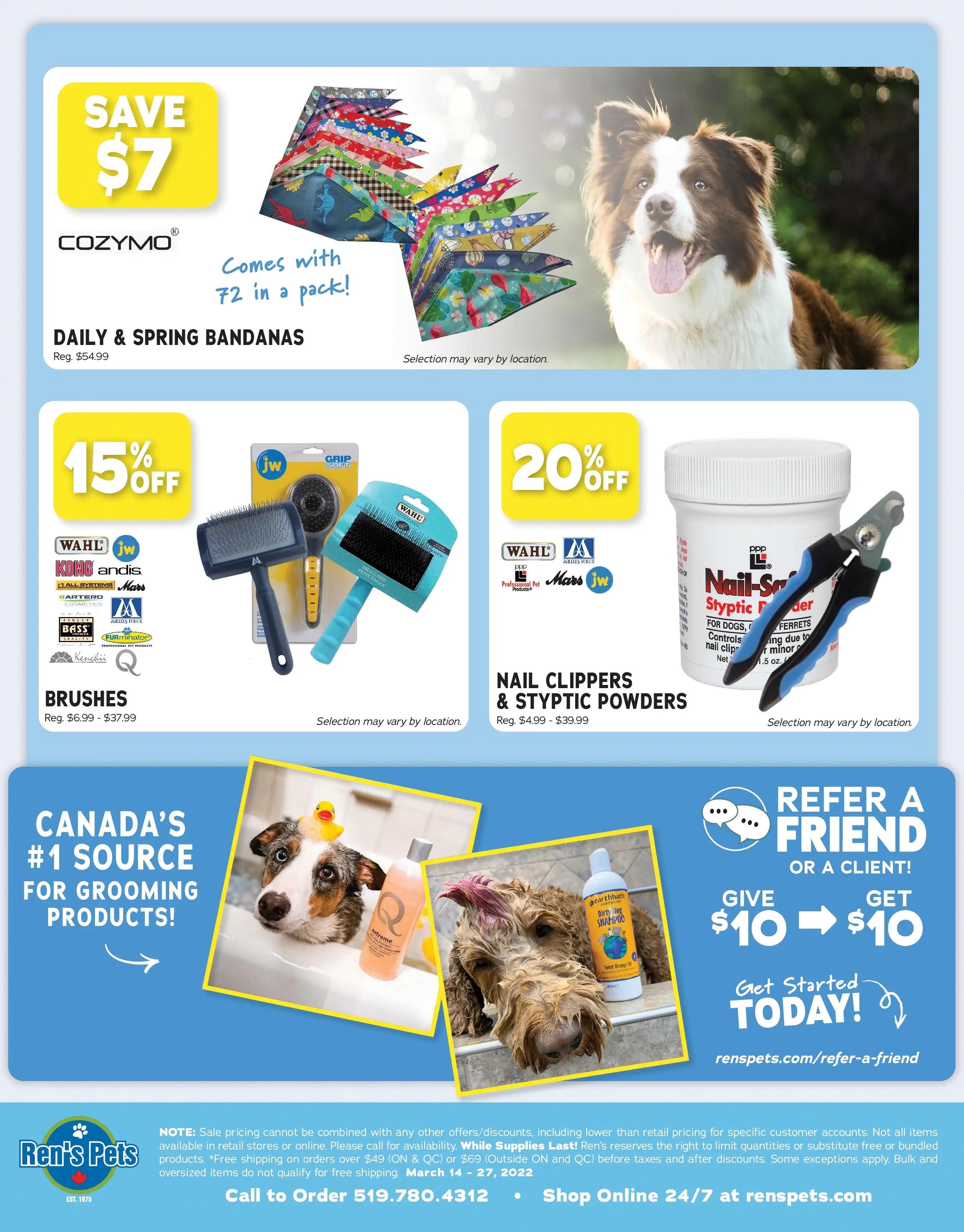 Ren's Pets Depot Shampalooza Grooming Sale Flyer March 14 to 27