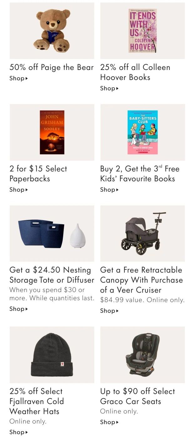 Chapters Indigo Online Deals of the Week March 14 to 20