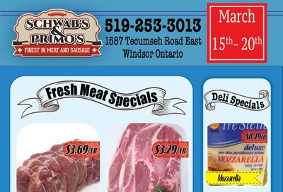 Schwab's & Primo's Flyer March 15 to 20