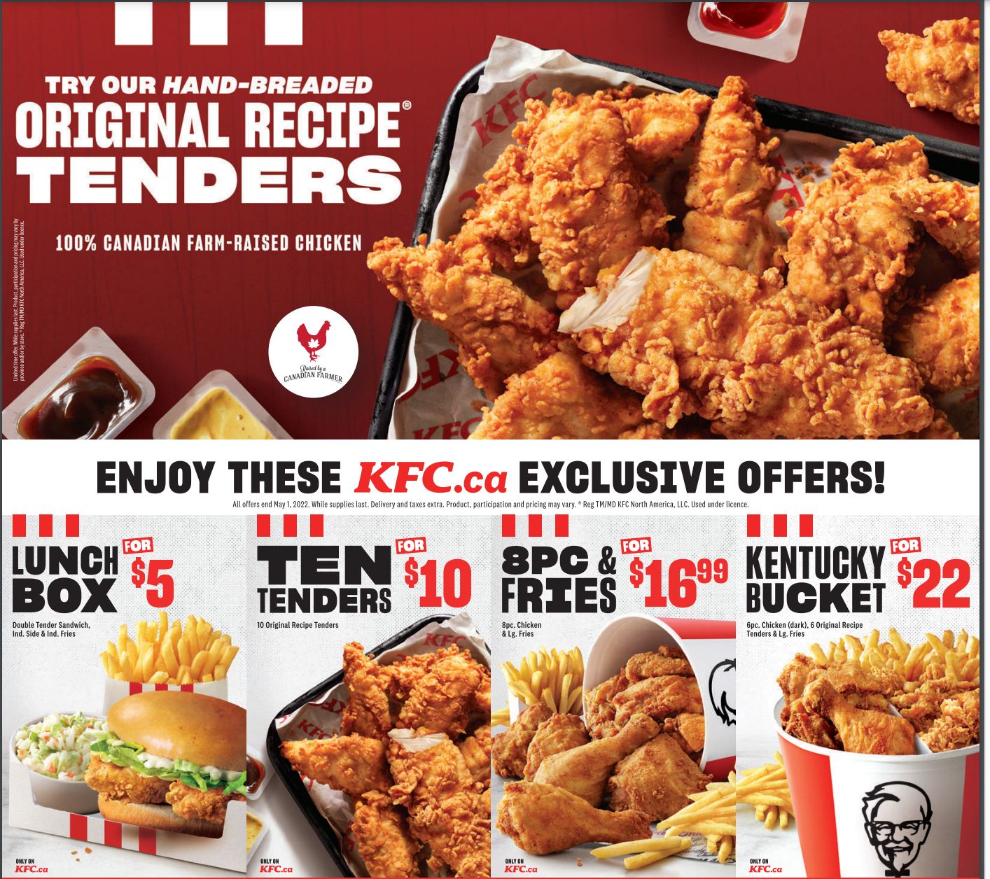 KFC Canada Coupon (Ontario) Valid until May 1