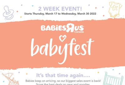 Babies R Us Babyfest Flyer March 17 to 30