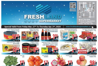 FreshLand Supermarket Flyer March 27 to April 2