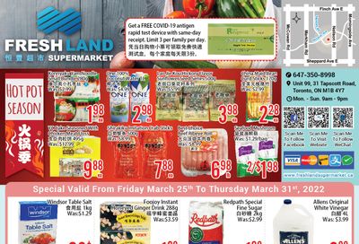 FreshLand Supermarket Flyer March 25 to 31