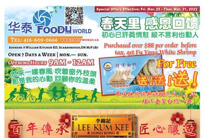 Foody World Flyer March 25 to 31