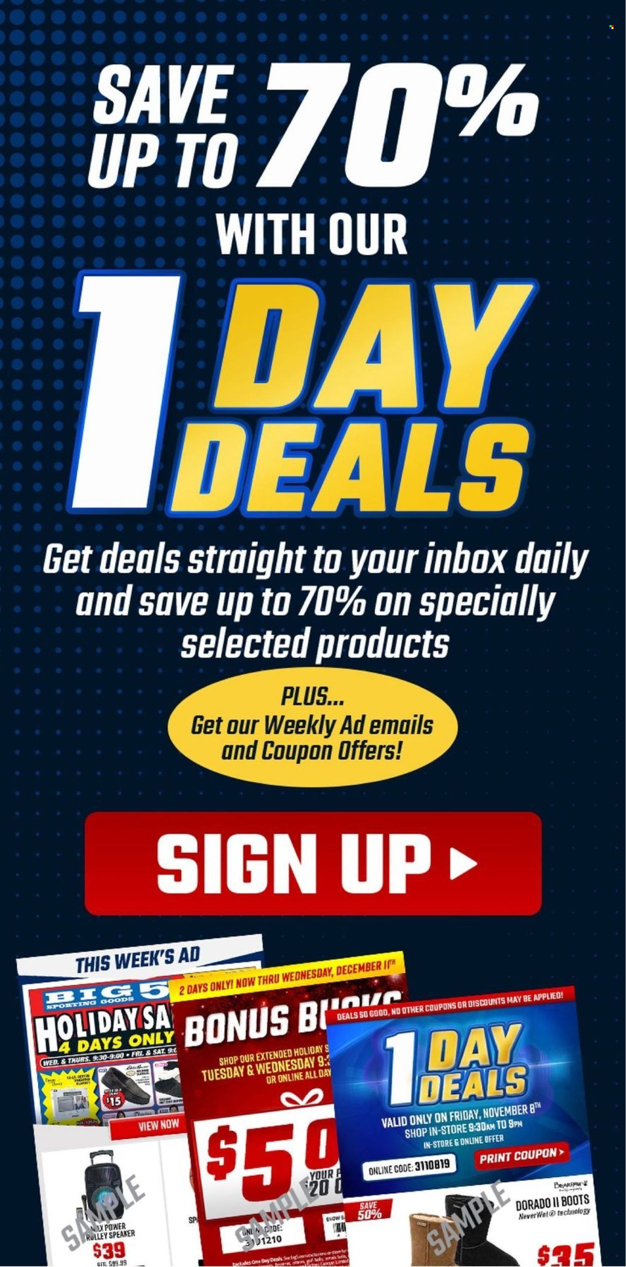 Big 5 (AZ, CA, CO, ID, NM, OR, UT, WA) Weekly Ad Flyer March 28 to April 4
