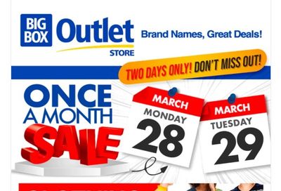 Big Box Outlet Store Flyer March 28 and 29