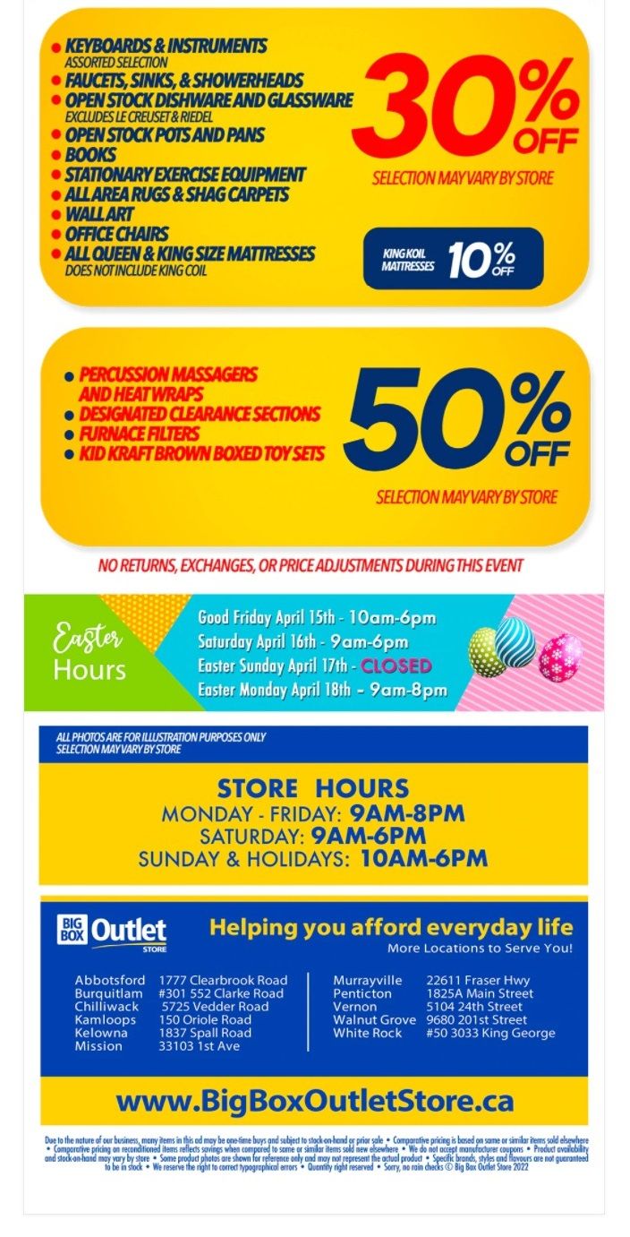Big Box Outlet Store Flyer March 28 and 29