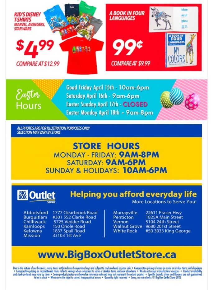 Big Box Outlet Store Flyer March 30 to April 5