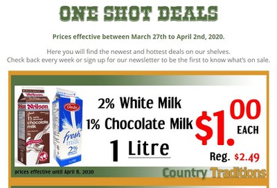 Country Traditions One-Shot Deals Flyer March 27 to April 8