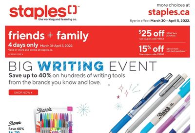 Staples Flyer March 30 to April 5