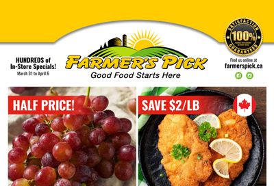 Farmer's Pick Flyer March 31 to April 6