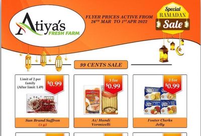 Atiya's Fresh Farm Flyer March 26 to April 1