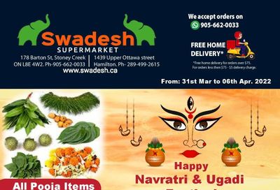 Swadesh Supermarket Flyer March 31 to April 6