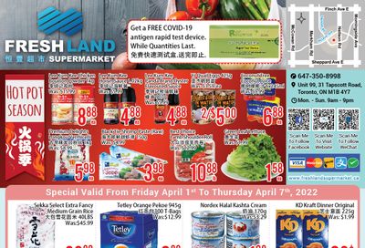 FreshLand Supermarket Flyer April 1 to 7
