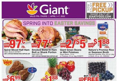 Giant Food (DE, MD, VA) Weekly Ad Flyer April 1 to April 8