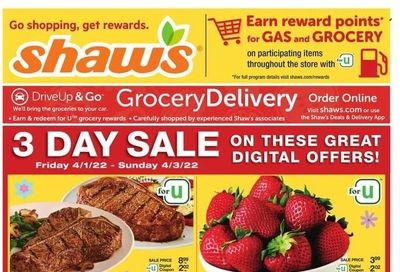 Shaw’s (MA, ME, NH, RI, VT) Weekly Ad Flyer April 1 to April 8