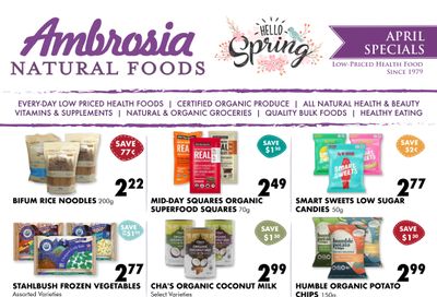 Ambrosia Natural Foods Flyer April 1 to 30
