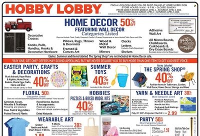 Hobby Lobby Weekly Ad Flyer April 3 to April 10