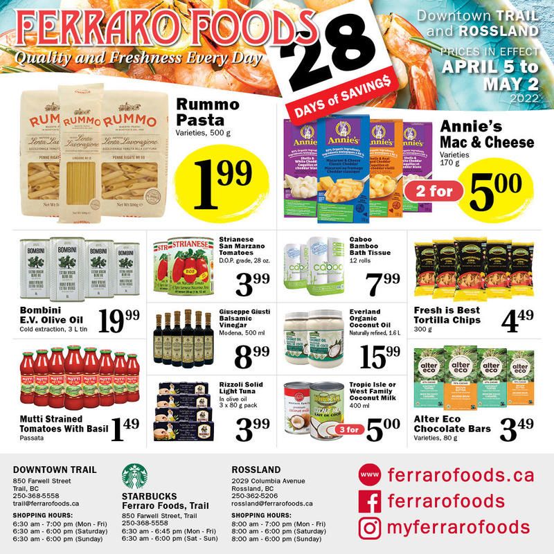 Ferraro Foods Flyer April 5 to May 2