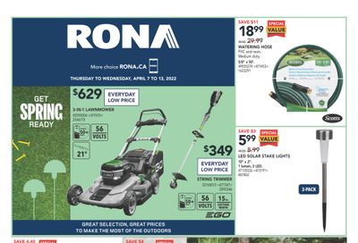 Rona (ON) Flyer April 7 to 13