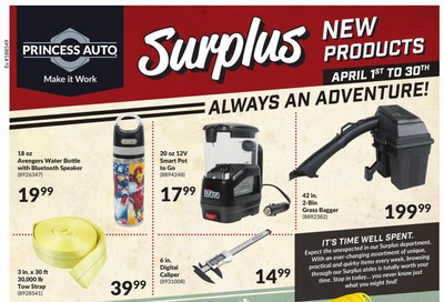 Princess Auto New Surplus Products Flyer April 1 to 30