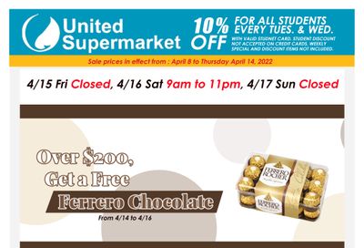United Supermarket Flyer April 8 to 14