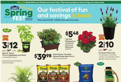 Lowe's Weekly Ad Flyer April 13 to April 20