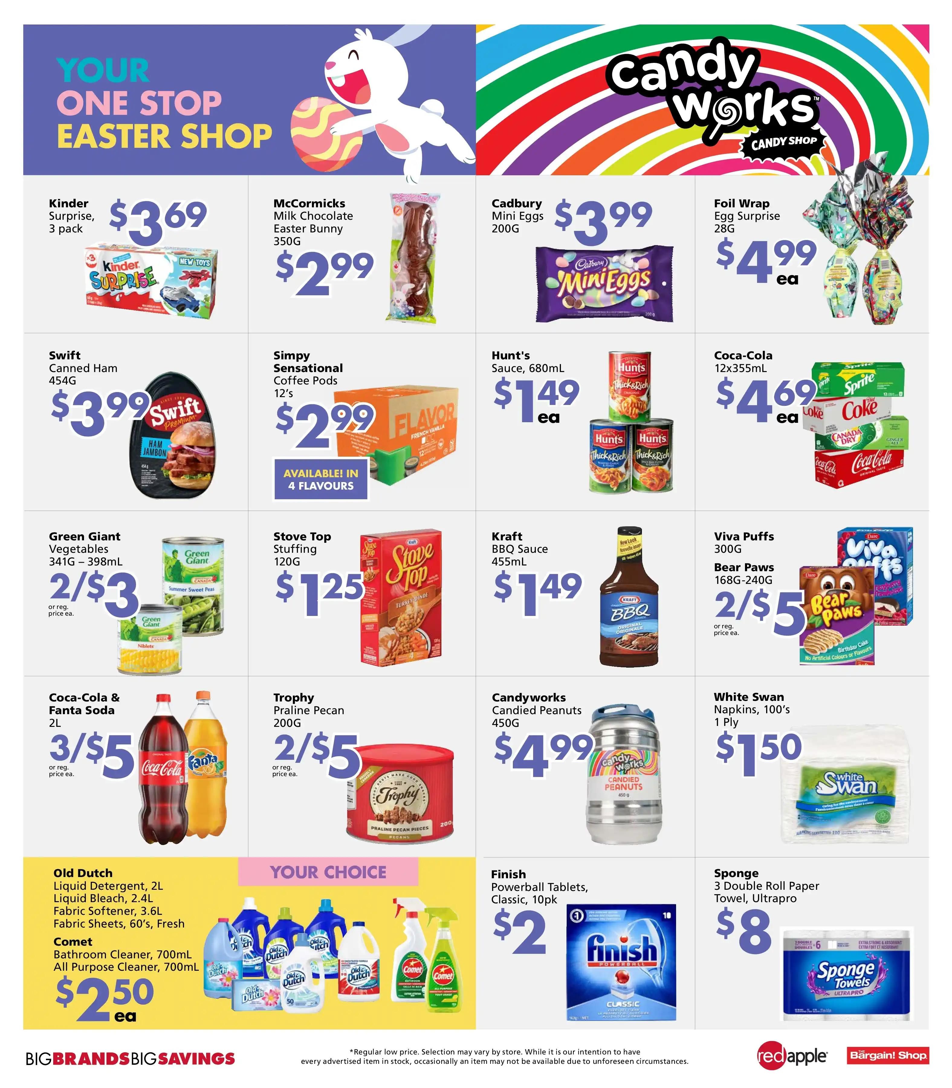 The Bargain Shop & Red Apple Stores Easter Savings Flyer April 14 to 17
