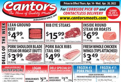 Cantor's Meats Flyer April 14 to 20