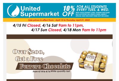 United Supermarket Flyer April 15 to 21