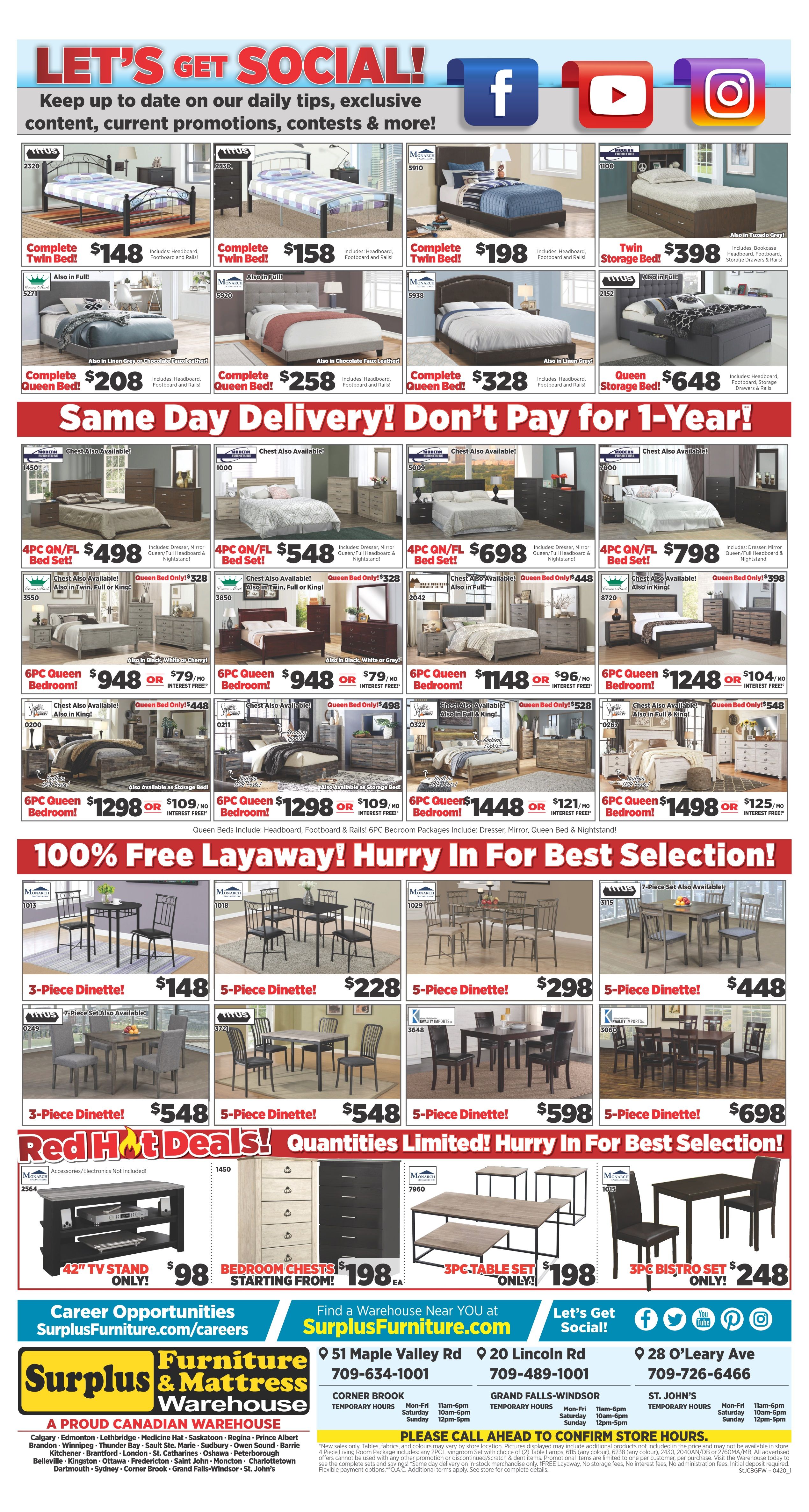 Surplus Furniture & Mattress Warehouse (St. John's) Flyer March 31 to April 6
