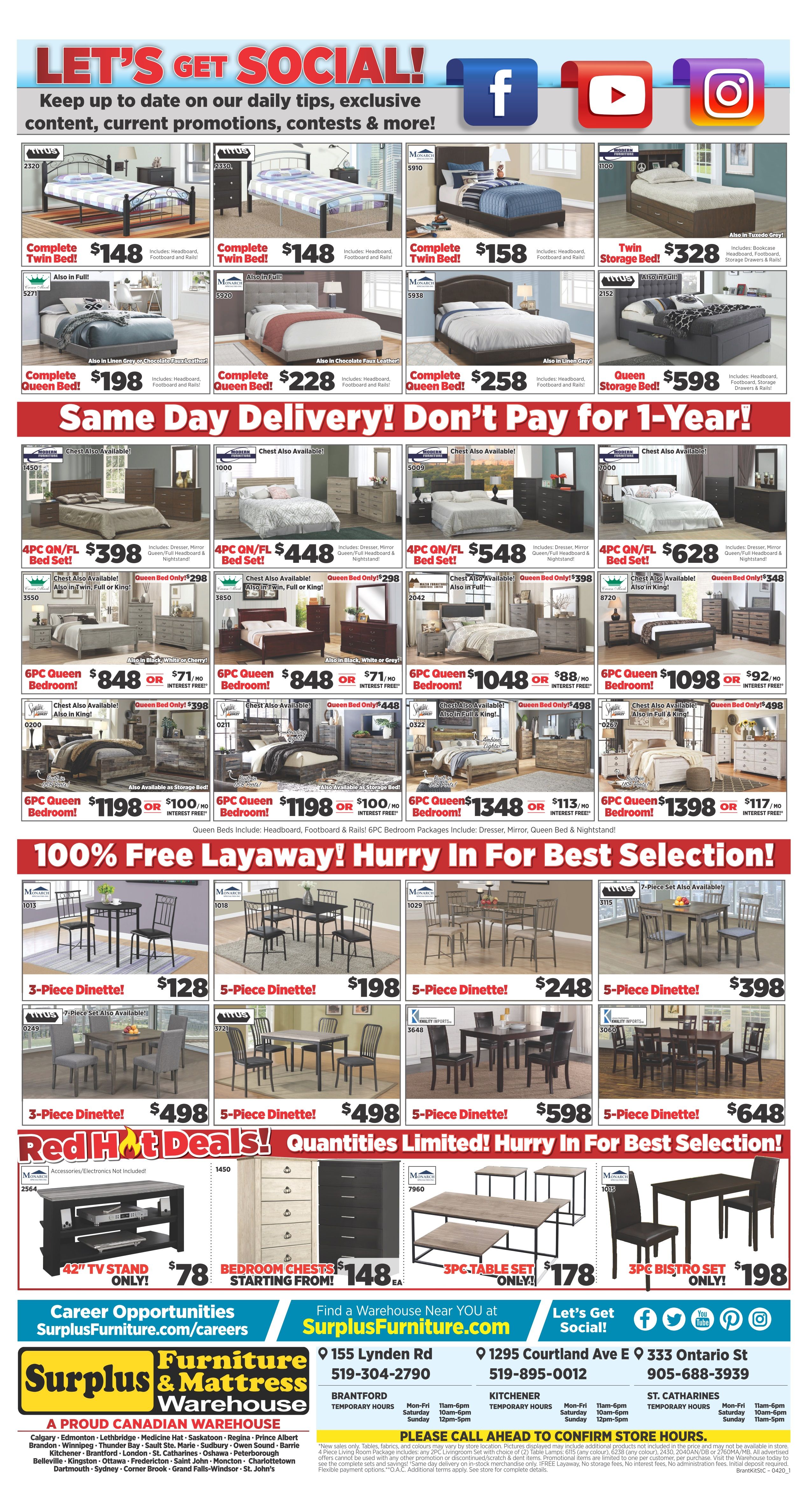 Surplus Furniture & Mattress Warehouse (St. Catharines) Flyer March 31 to April 6