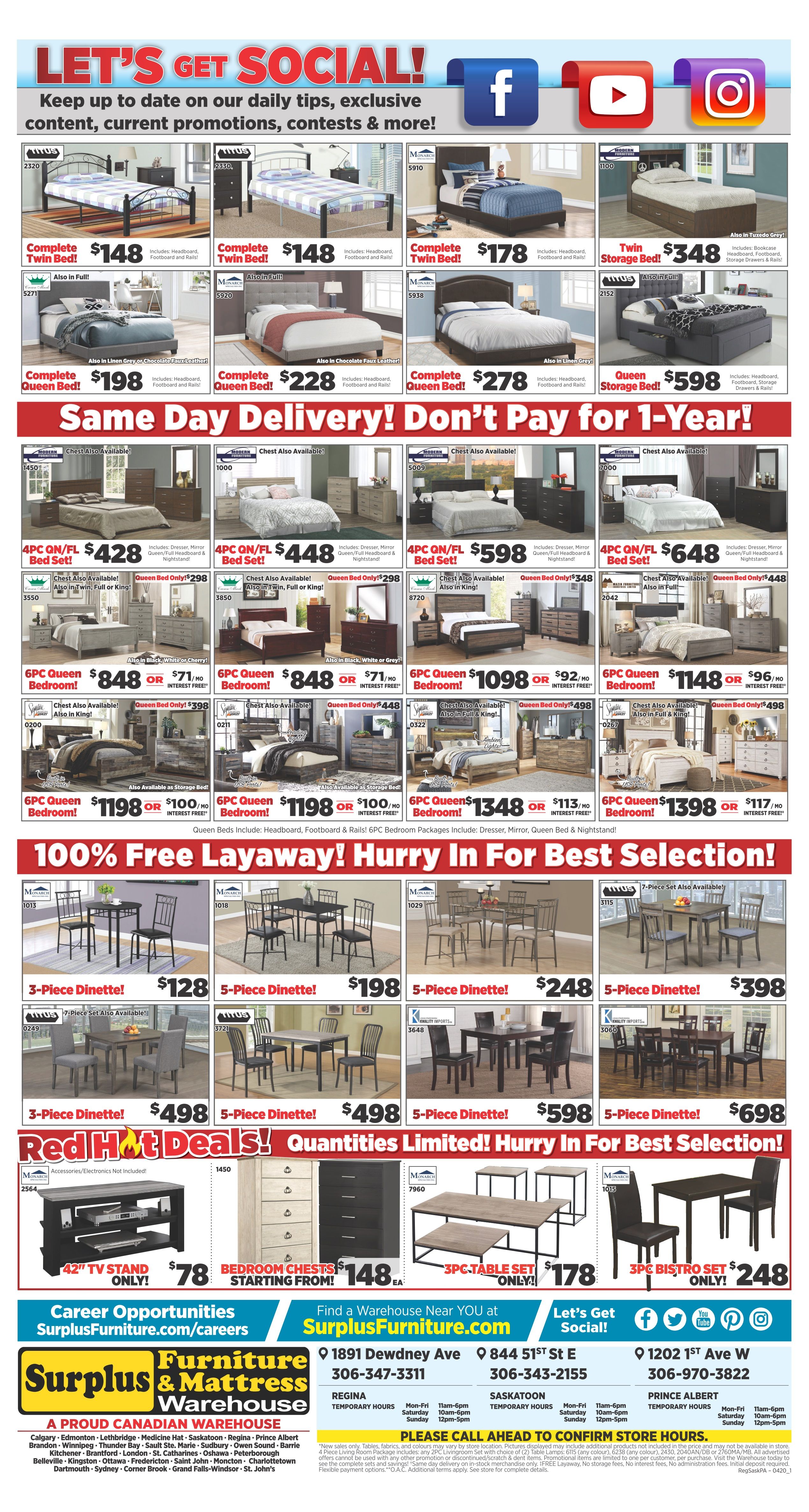 Surplus Furniture & Mattress Warehouse (Saskatoon) Flyer March 31 to April 6
