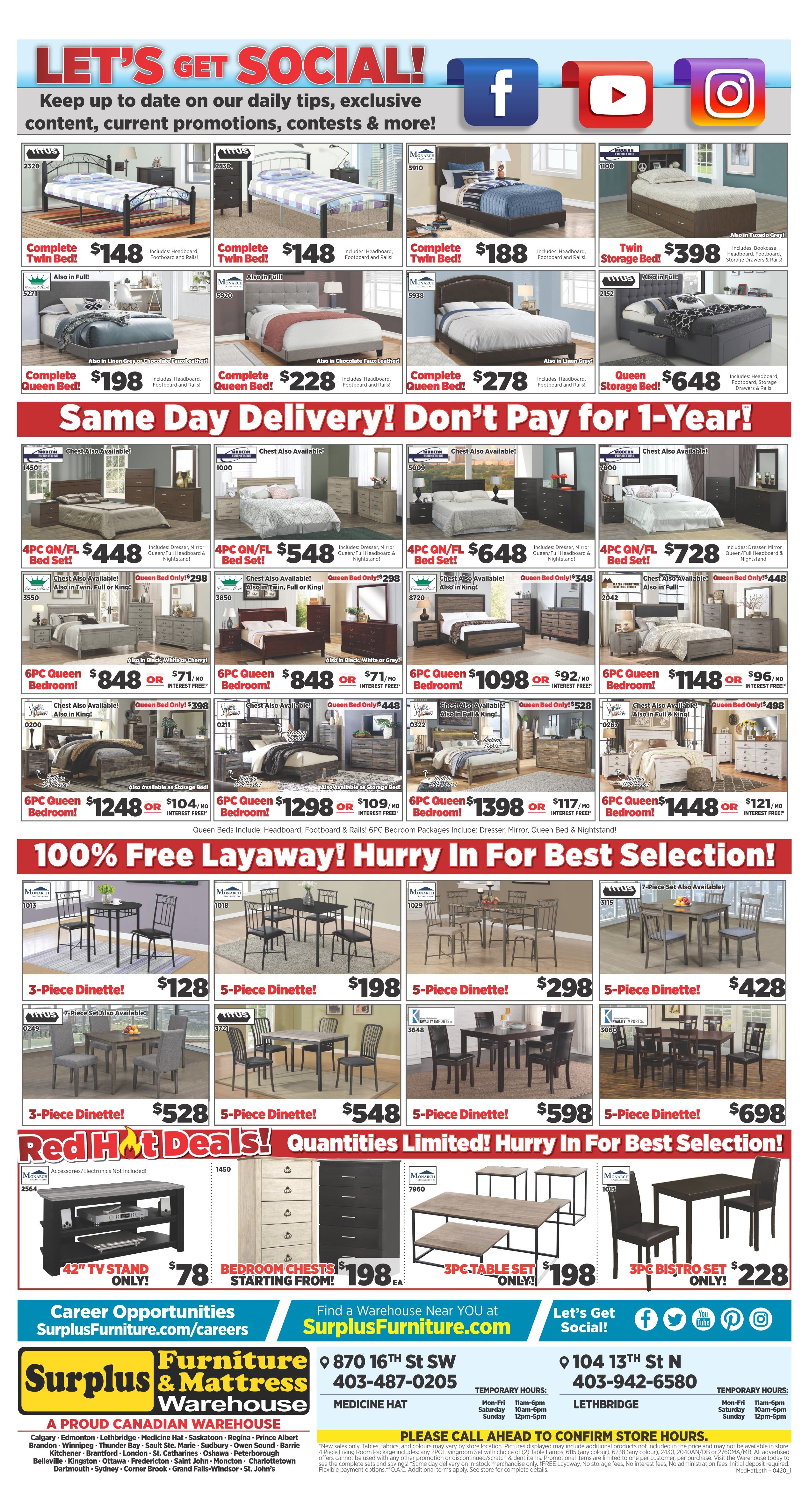 Surplus Furniture & Mattress Warehouse (Medicine Hat) Flyer March 31 to April 6
