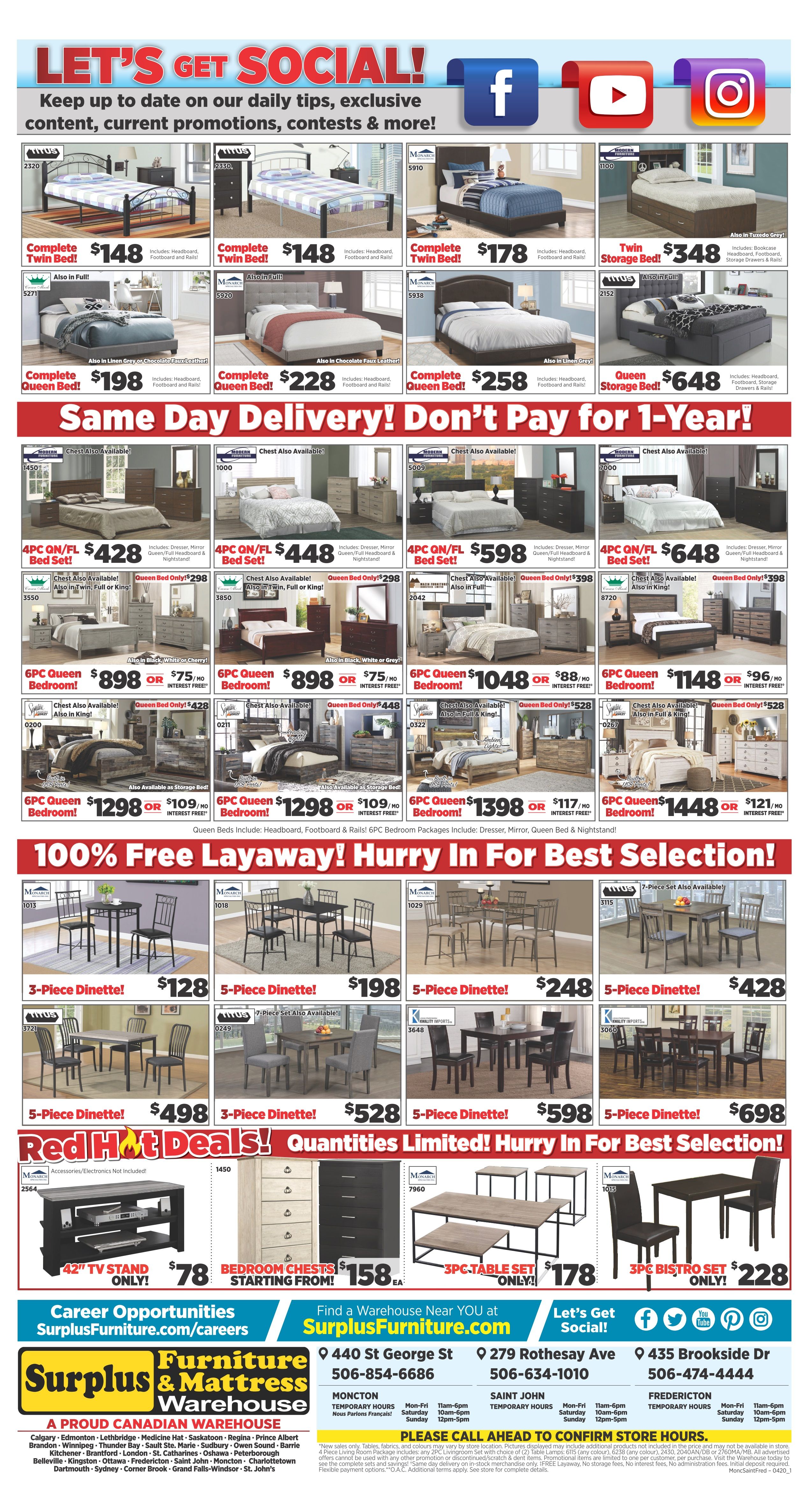 Surplus Furniture & Mattress Warehouse (Fredericton) Flyer March 31 to April 6