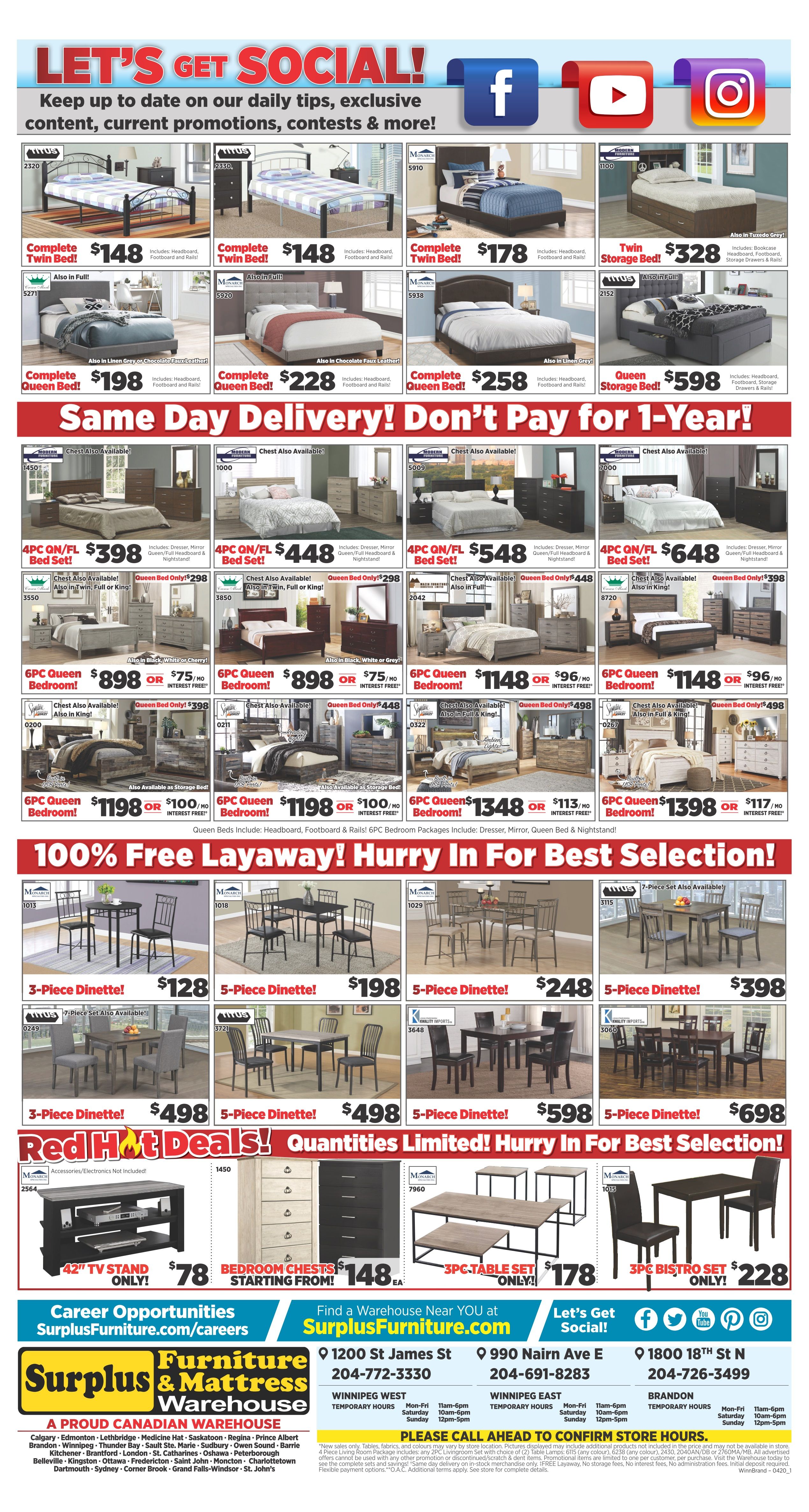 Surplus Furniture & Mattress Warehouse (Brandon) Flyer March 31 to April 6