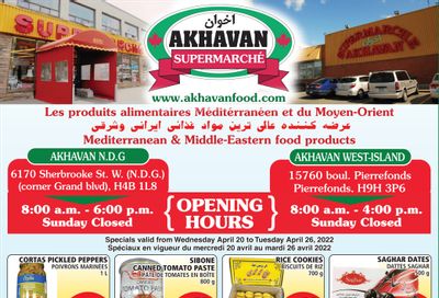 Akhavan Supermarche Flyer April 20 to 26