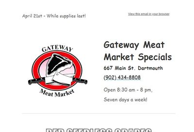 Gateway Meat Market Flyer April 21 to 27