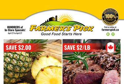 Farmer's Pick Flyer April 21 to 27