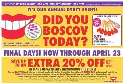 Boscov's (CT, DE, MD, NJ, NY, PA) Weekly Ad Flyer April 21 to April 28