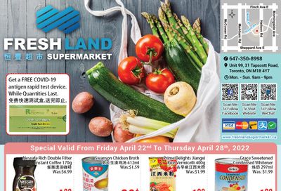 FreshLand Supermarket Flyer April 22 to 28