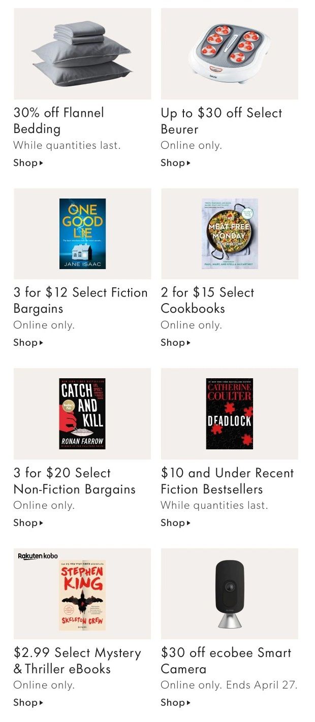 Chapters Indigo Online Deals of the Week April 25 to May 1