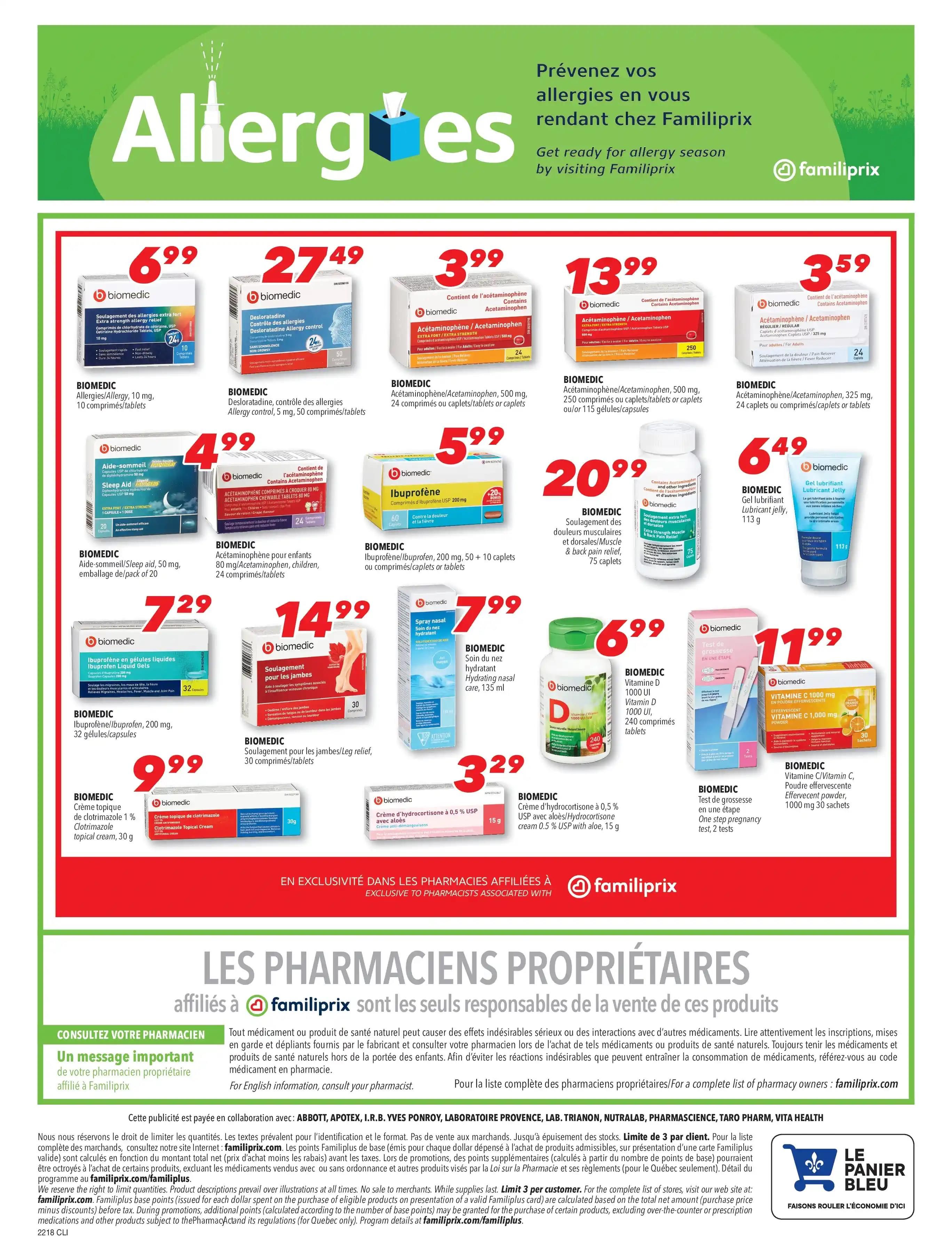 Familiprix Clinique Flyer April 28 to May 4