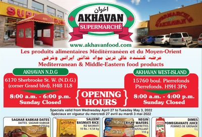 Akhavan Supermarche Flyer April 27 to May 3