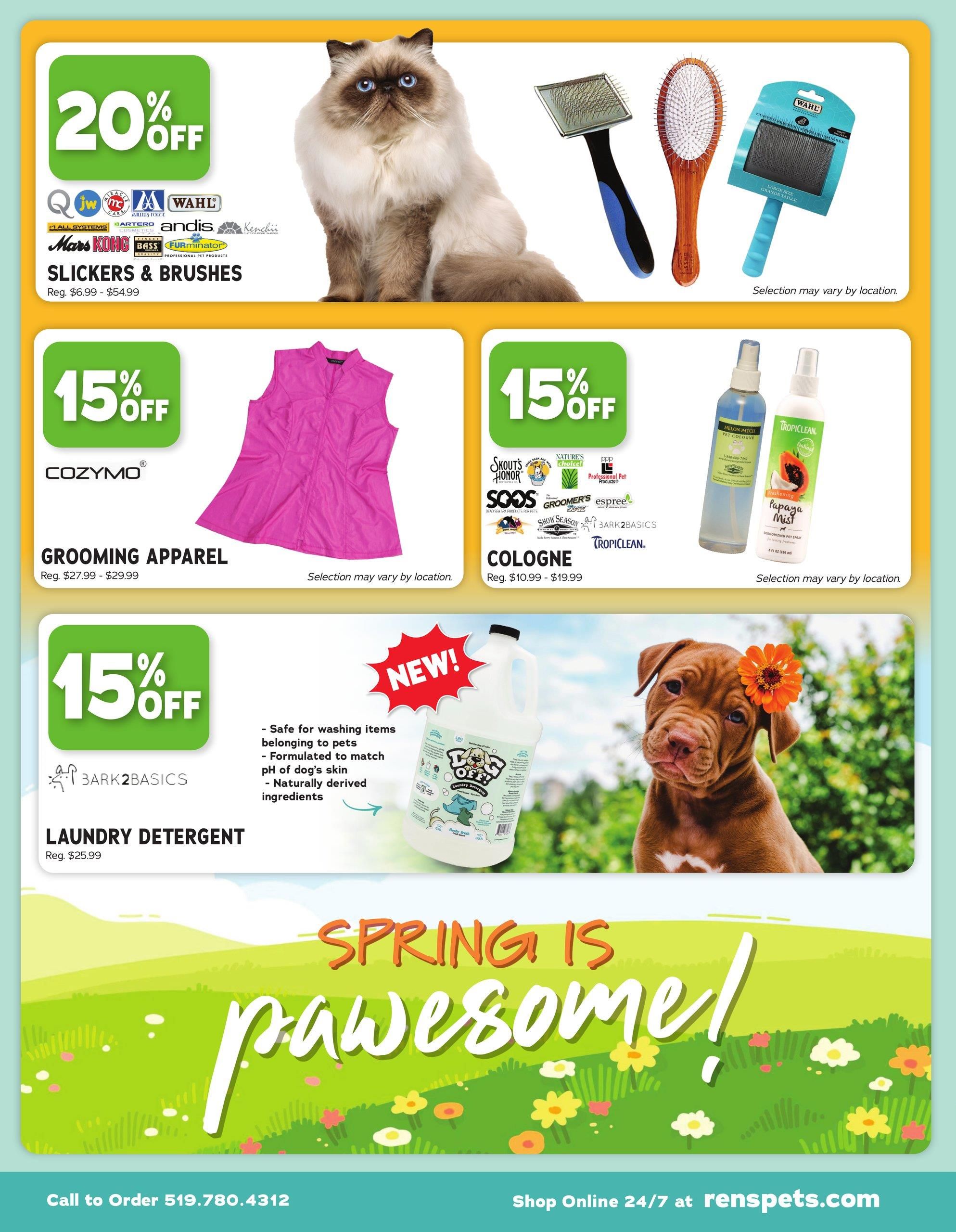 Ren's Pets Depot Spring Fluffing Grooming Sale Flyer April 25 to May 8